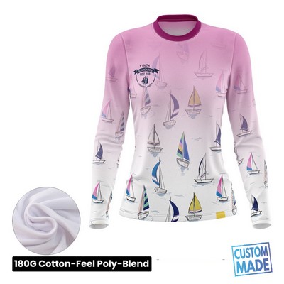 Women's Sublimation 180G Cotton-Feel Long Sleeve T-Shirt