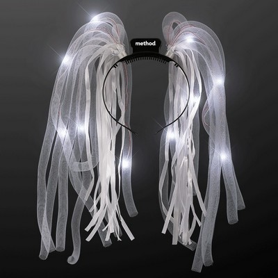 White LED Noodle Headbands - BLANK