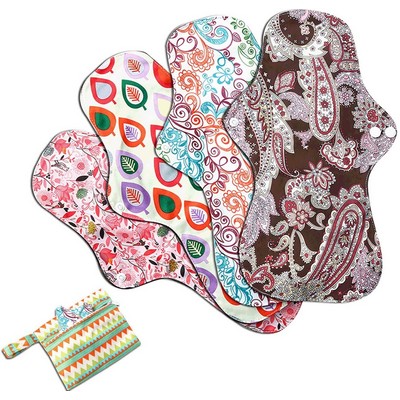 Reusable Bamboo Sanitary Pads 4 Piece Set and 1 Piece Wet Bag (Small Size)