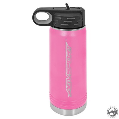 Powder Coated Pink Travel Water Bottle