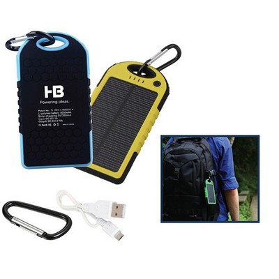 5,000 mAh Solar Dual Port Water Resistant Power Bank