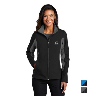 Port Authority Women's Core Colorblock Soft Shell Embroidered Jacket