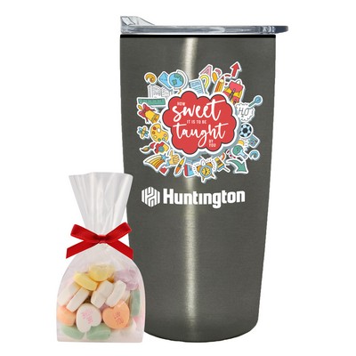 Promo Revolution- 20 Oz. Straight Tumbler w/Plastic Liner Gift Set w/Conversation Hearts