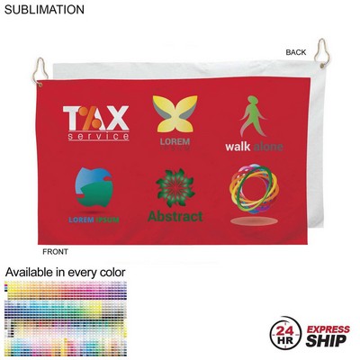 24 Hr Express Ship - Colored Velour Terry Cotton Blend Golf Towel, Finished size 15x25