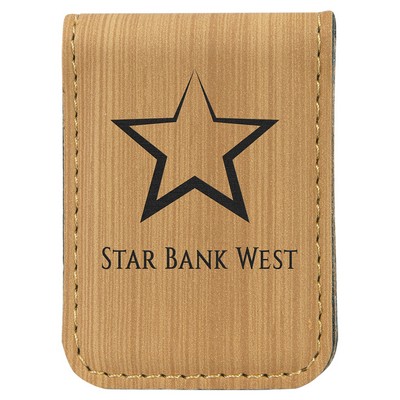 1 3/4" x 2 1/2" Bamboo Leatherette Money Clip