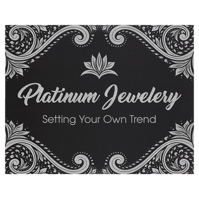 12" x 18" Black/Silver Leatherette Wall Decor with Sawtooth Hanger