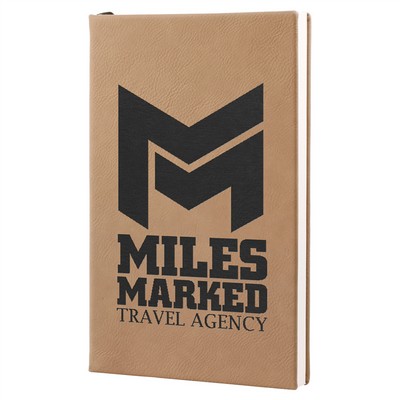 5 1/4" x 8 1/4" Light Brown Leatherette Journal