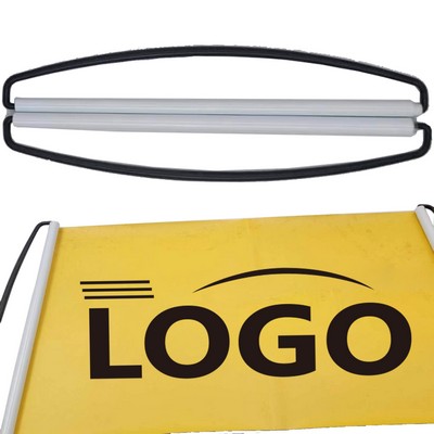 PET Hand Held Retractable Banner Hand Flag MOQ 100PCS