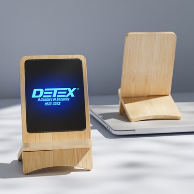 Wooden wireless Charging Station , Portable 10w Light up Wireless Charger Stand