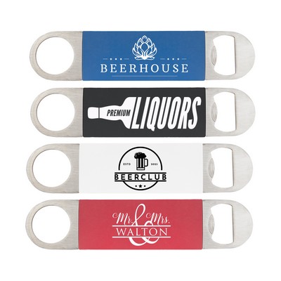 Bottle Opener with Engraved Silicone Grip