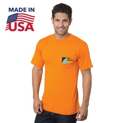 USA-Made Poly-Cotton Non-ANSI Safety T-Shirt with Pocket