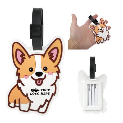 Corgi Silicone Luggage Tag W/ Name ID Card