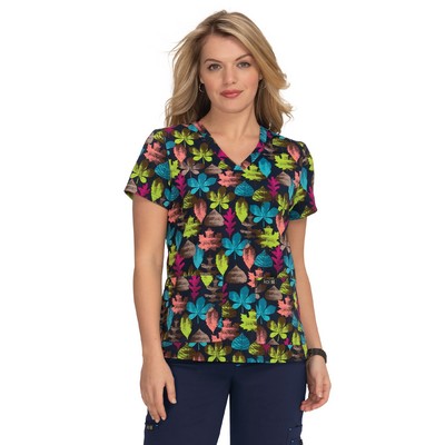 koi - Basics - Women's Two-Pocket Athletic-Inspired, Breathable Mesh Leslie Top