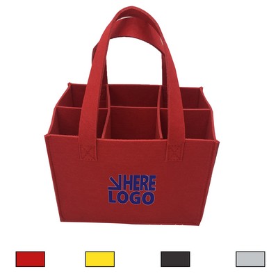 Non-Woven Wine Carrier Tote Bag With 6 Compartments