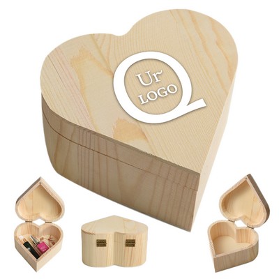 Wooden Heart Gift Storage Box