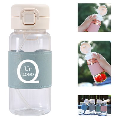 14 Oz Water Bottles W/Straw