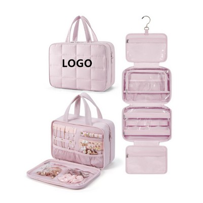 Hanging Travel Toiletry Bag w/Jewelry Organizer
