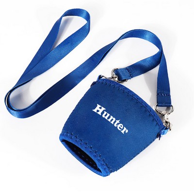 Non-slip Cup Sleeve W/ Heat Transfer Lanyard