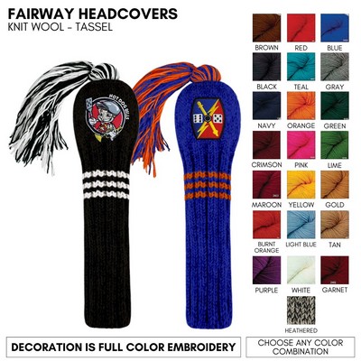 Knit Wool Fairway Golf Club Headcover Your Logo Embroidered