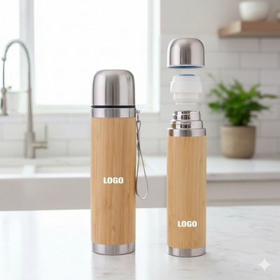 450Ml Bamboo Stainless Steel Cups Mug