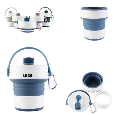 450Ml Silicone Collapsible Cup w/Handle
