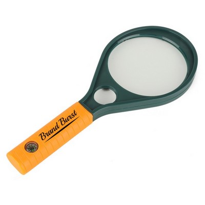 10X 90mm Magnifying Glass With Compass