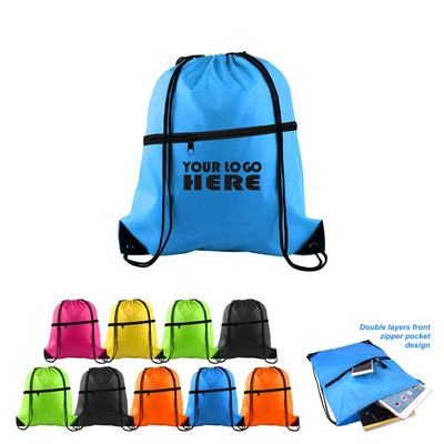 Zipper Drawstring Backpack