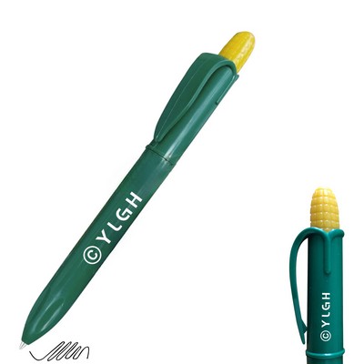 Plastic Pen With Corn Clicker Button