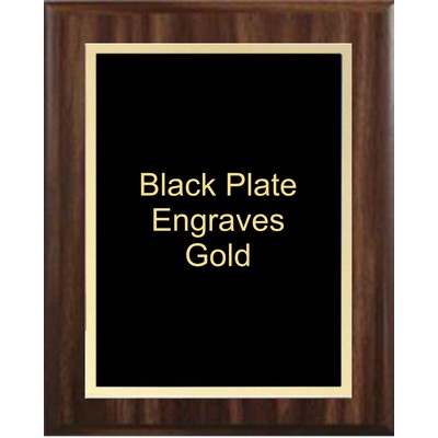 Walnut Plaque 5" x 7" - Black/Gold - 4" x 6" Simplicity Plate
