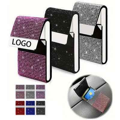 Bling Rhinestone PU Business Card Holder