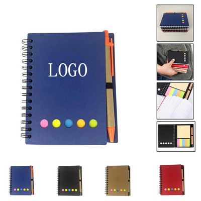 Double Coil Portable Journal Book with Pen