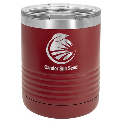 Polar Camel 10 oz. Maroon Ringneck Tumbler w/Clear Lid