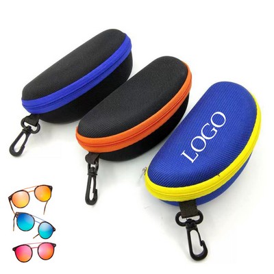 Waterproof Sunglasses Case Zipper Hard Shell Box With Clip
