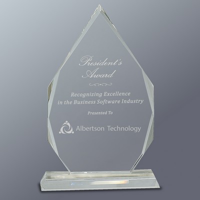 Crystal Diamond on Clear Pedestal Base, Large (10-1/2"H)