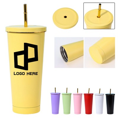 25Oz Stainless Steel Vacuum Straw Tumblers
