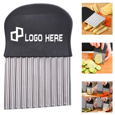 Stainless Steel Potato Crinkle Slicer W/ Plastic Handle