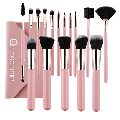 16" 1 Wooden Handle Makeup Brush Set