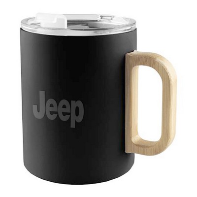 Slate 12 oz Vacuum Mug with wood Handle