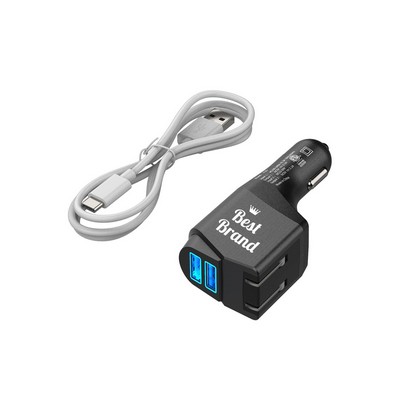 Portable Dual USB Car and Wall Charger with Foldable Plug