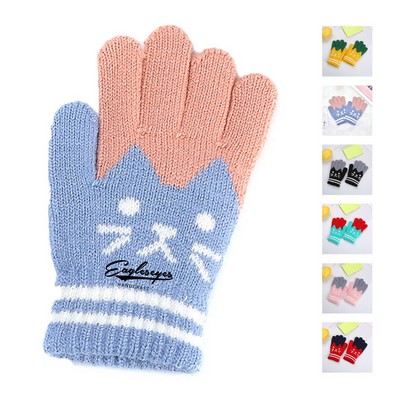 Kids Cartoon Warm Mitten