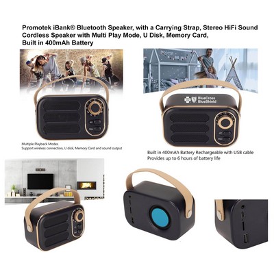 Promotek iBank® Bluetooth Speaker, with a Carrying Strap