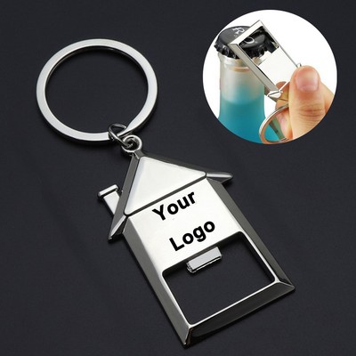 House Shaped Bottle Opener W/ Keychain