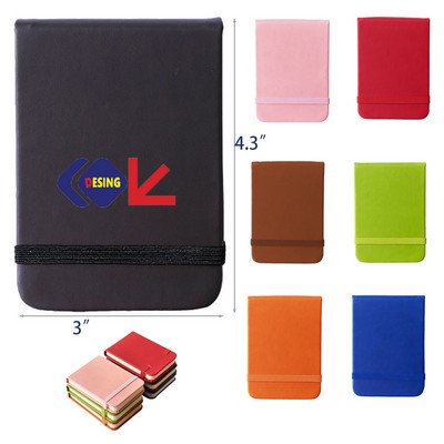 PU Leather Mini Notebook with Elastic Band – A7