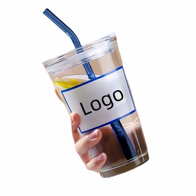 Transparent Straw Glass Cup