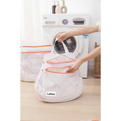 24x24" Portable Double Zippered Mesh Laundry Bags Laundry Wash Bags for Delicates-Woven Label