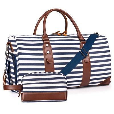 Canvas Weekender Bag With Toiletry Bag.