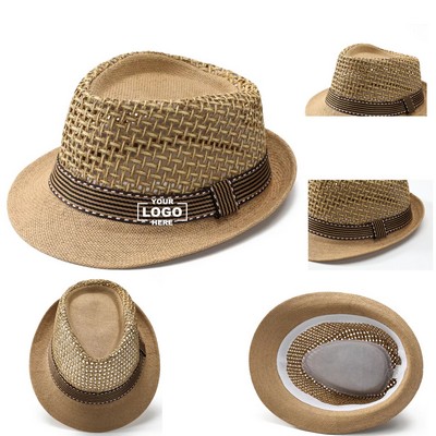 Straw Fedora Hat Designed for Summer Wear