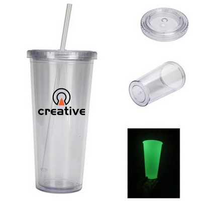 24oz Fluorescent Double Wall Plastic Stadium Cups