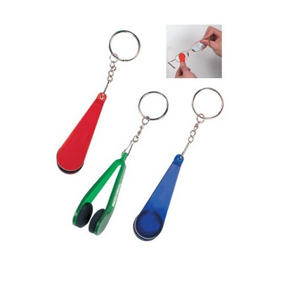 Swipe Keychain with Eyeglass Lens Cleaner
