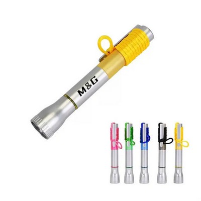 2 In 1 Glowing Torch Light Pen with Lanyard
